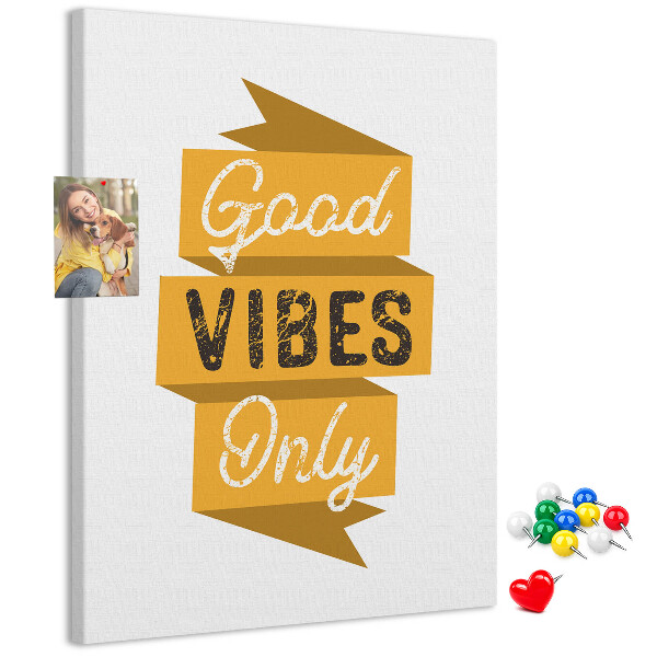 Tableau en liège déco Des ondes positives dans des graphismes stylés