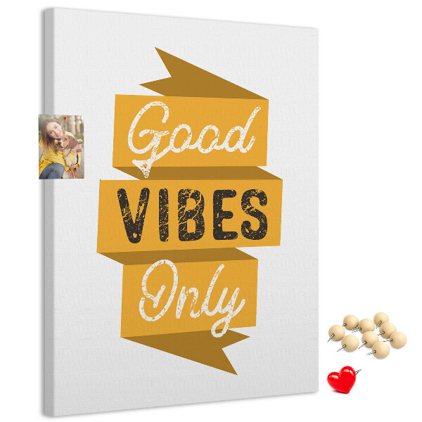 Tableau en liège déco Des ondes positives dans des graphismes stylés
