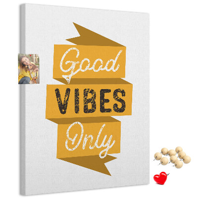 Tableau en liège déco Des ondes positives dans des graphismes stylés