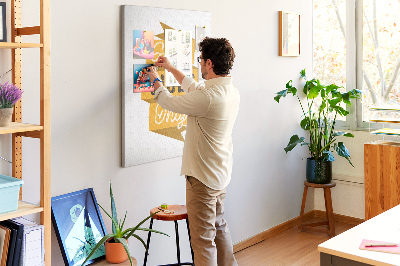 Tableau en liège déco Des ondes positives dans des graphismes stylés