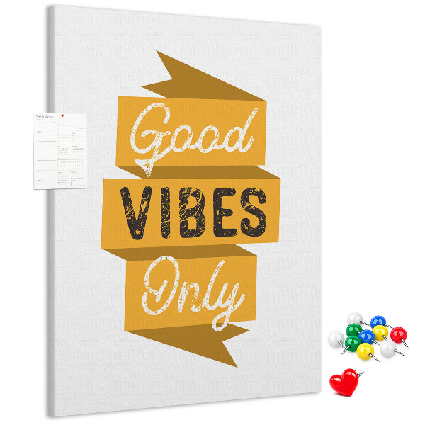 Tableau en liège déco Des ondes positives dans des graphismes stylés