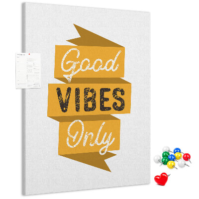 Tableau en liège déco Des ondes positives dans des graphismes stylés