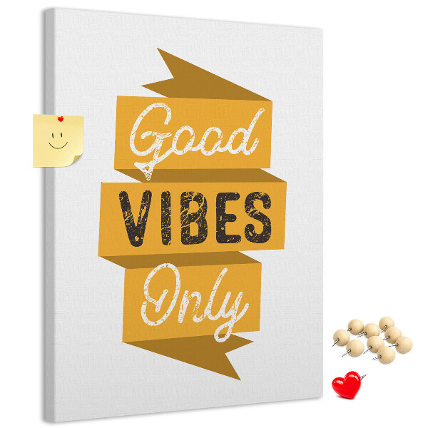 Tableau en liège déco Des ondes positives dans des graphismes stylés