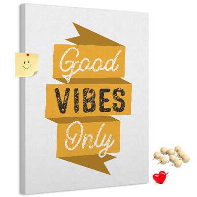 Tableau en liège déco Des ondes positives dans des graphismes stylés