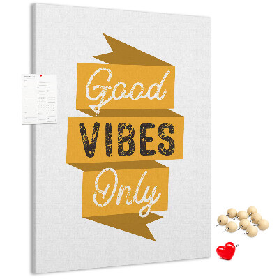 Tableau en liège déco Des ondes positives dans des graphismes stylés
