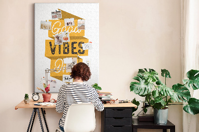 Tableau en liège déco Des ondes positives dans des graphismes stylés
