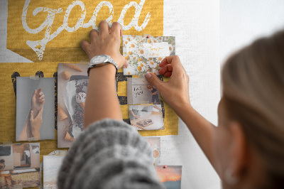 Tableau en liège déco Des ondes positives dans des graphismes stylés