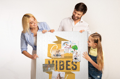 Tableau en liège déco Des ondes positives dans des graphismes stylés