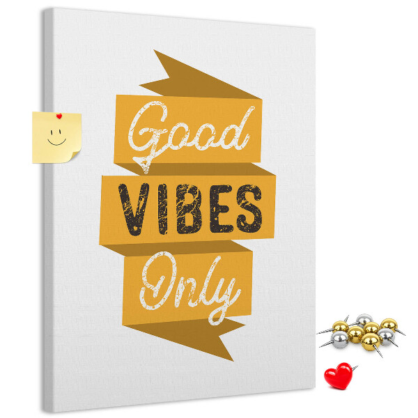 Tableau en liège déco Des ondes positives dans des graphismes stylés