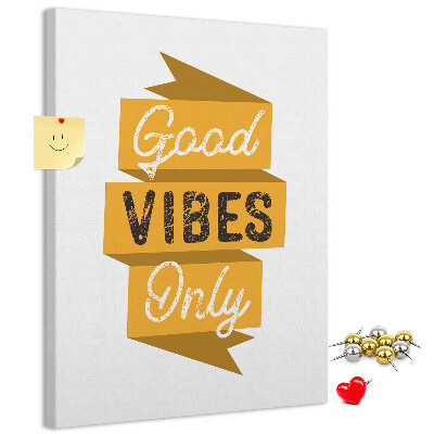 Tableau en liège déco Des ondes positives dans des graphismes stylés