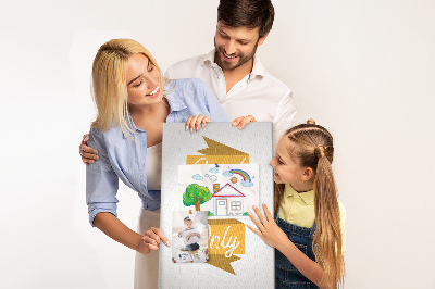 Tableau en liège déco Des ondes positives dans des graphismes stylés