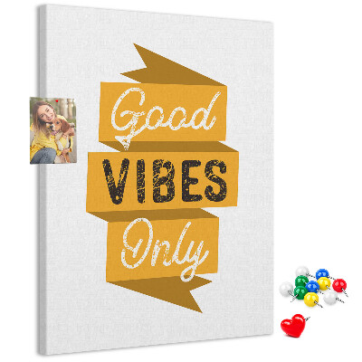 Tableau en liège déco Des ondes positives dans des graphismes stylés