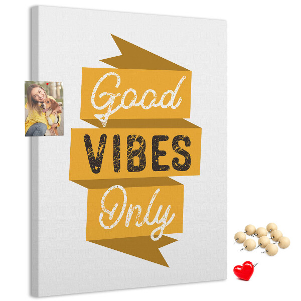 Tableau en liège déco Des ondes positives dans des graphismes stylés