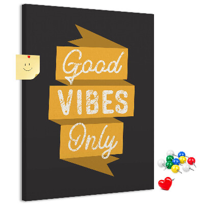 Tableau de liège Des ondes positives sur un fond sombre