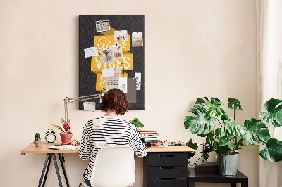 Tableau de liège Des ondes positives sur un fond sombre