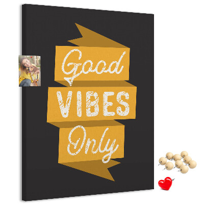 Tableau de liège Des ondes positives sur un fond sombre