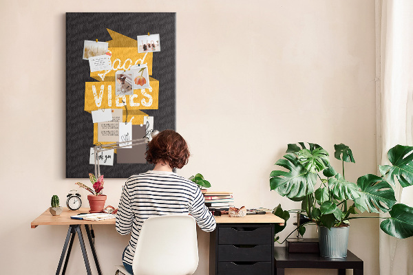 Tableau de liège Des ondes positives sur un fond sombre