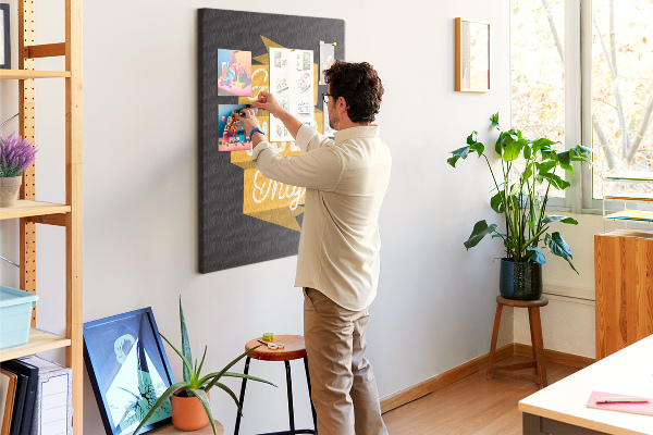 Tableau de liège Des ondes positives sur un fond sombre