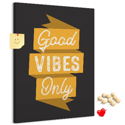 Tableau de liège Des ondes positives sur un fond sombre