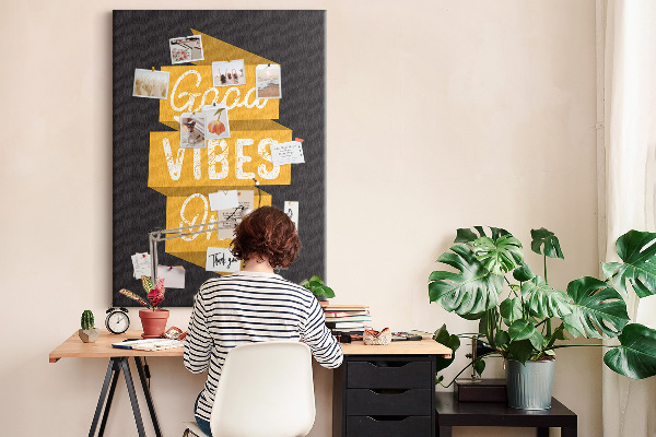 Tableau de liège Des ondes positives sur un fond sombre