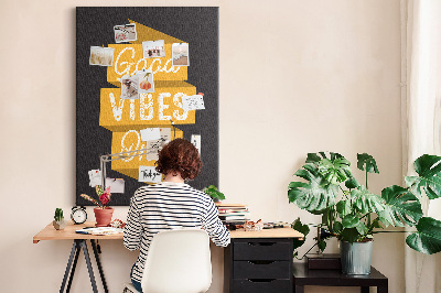 Tableau de liège Des ondes positives sur un fond sombre