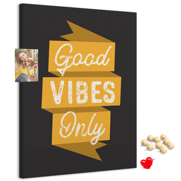 Tableau de liège Des ondes positives sur un fond sombre