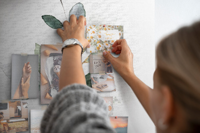 Tableau en liège fantaisie Feuilles délicates dans des tons de vert