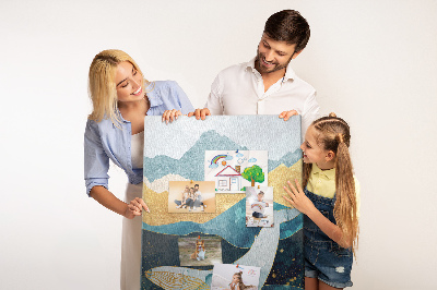 Tableau en liège déco Une baleine au milieu des vagues montagneuses de l'océan