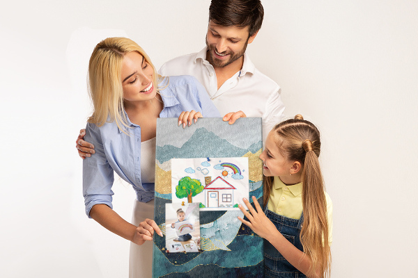 Tableau en liège déco Une baleine au milieu des vagues montagneuses de l'océan