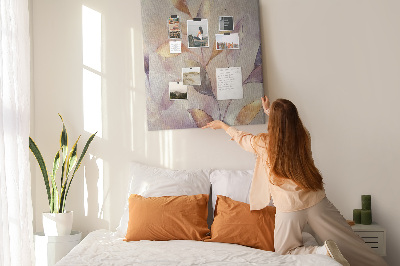 Tableau de liège Feuilles délicates aux teintes pastel