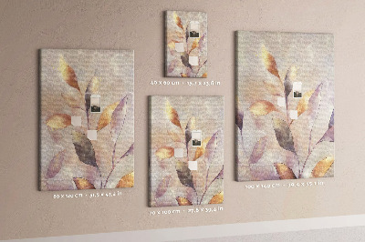 Tableau de liège Feuilles délicates aux teintes pastel