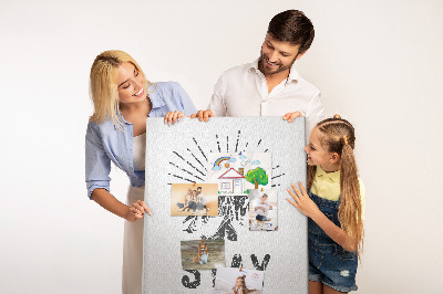 Tableau en liège fantaisie Montagnes avec des rayons de soleil en arrière-plan