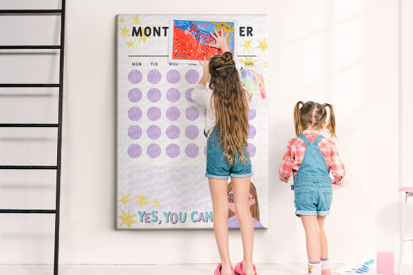 Tableau de liège Agenda mensuel à points de couleur