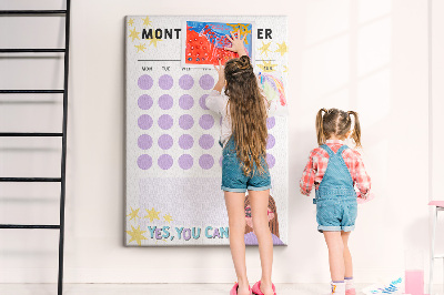 Tableau de liège Agenda mensuel à points de couleur