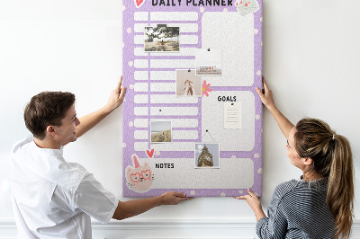 Tableau en liège déco Agenda quotidien aux couleurs pastel