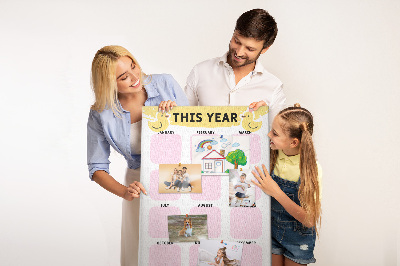 Tableau de liège Un calendrier joyeux orné d'un motif d'oiseau