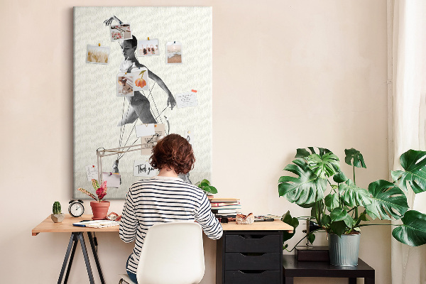 Tableau en liège déco Danser dans un réseau de fils invisibles