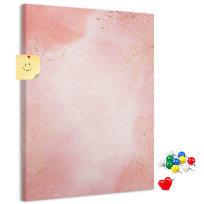 Tableau de liège Un fond rose délicat avec des accents dorés
