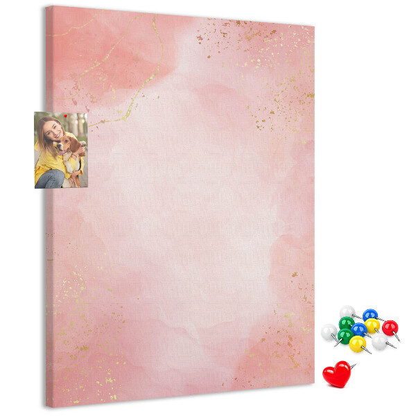 Tableau de liège Un fond rose délicat avec des accents dorés