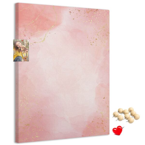 Tableau de liège Un fond rose délicat avec des accents dorés