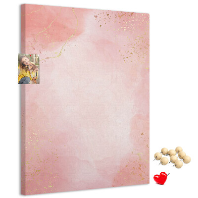 Tableau de liège Un fond rose délicat avec des accents dorés