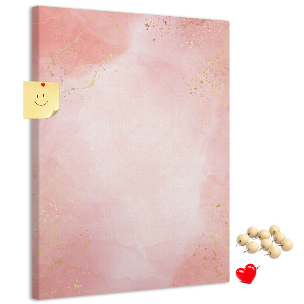Tableau de liège Un fond rose délicat avec des accents dorés