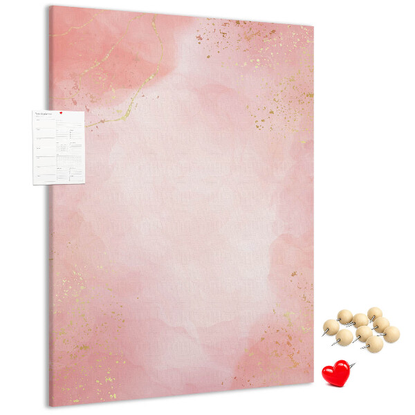 Tableau de liège Un fond rose délicat avec des accents dorés