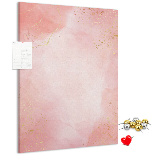 Tableau de liège Un fond rose délicat avec des accents dorés
