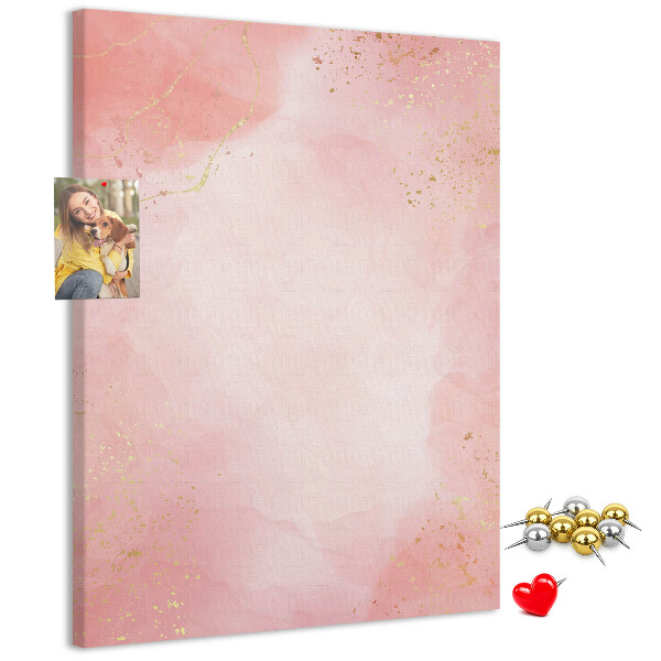 Tableau de liège Un fond rose délicat avec des accents dorés