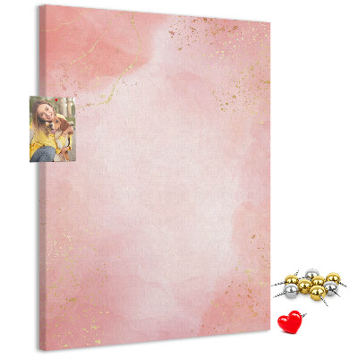 Tableau de liège Un fond rose délicat avec des accents dorés