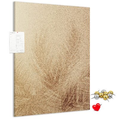 Tableau de liège Motif délicat de feuilles dans le sable