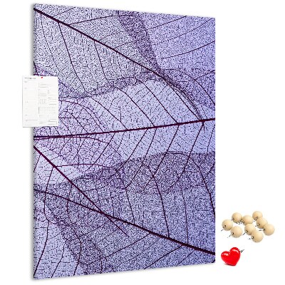 Tableau en liège déco Feuilles délicates dans des tons de violet