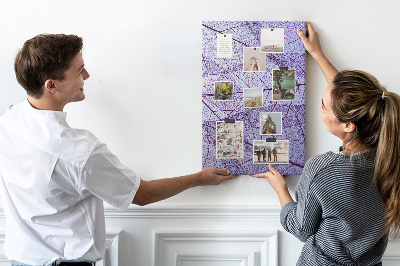 Tableau en liège déco Feuilles délicates dans des tons de violet