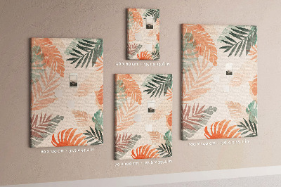Tableau de liège Feuilles tropicales aux couleurs délicates